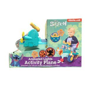 Kiddieland Disney Activity Ride on Plane with Lights & Sounds, Stitch